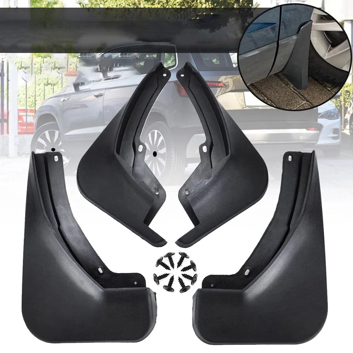 For Skoda Karoq 2017 2018 2019 Front&Rear Mud Flap Guard Fenders Mudguard Splash Mudflaps Fender Mudguards