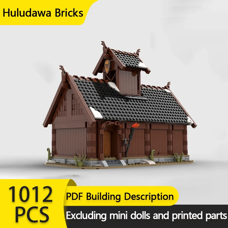 

Medieval Street View Model MOC Building Bricks Viking Temple houses Modular Technology Gifts Holiday Assemble Children Toys Suit