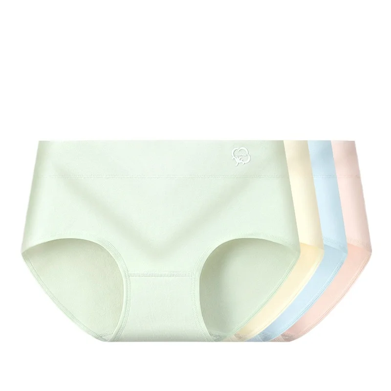 

4 шт., хлопковое женское нижнее белье, антибактериальные дышащие удобные трусики со средней талией, женские трусы, нижнее белье для женщин