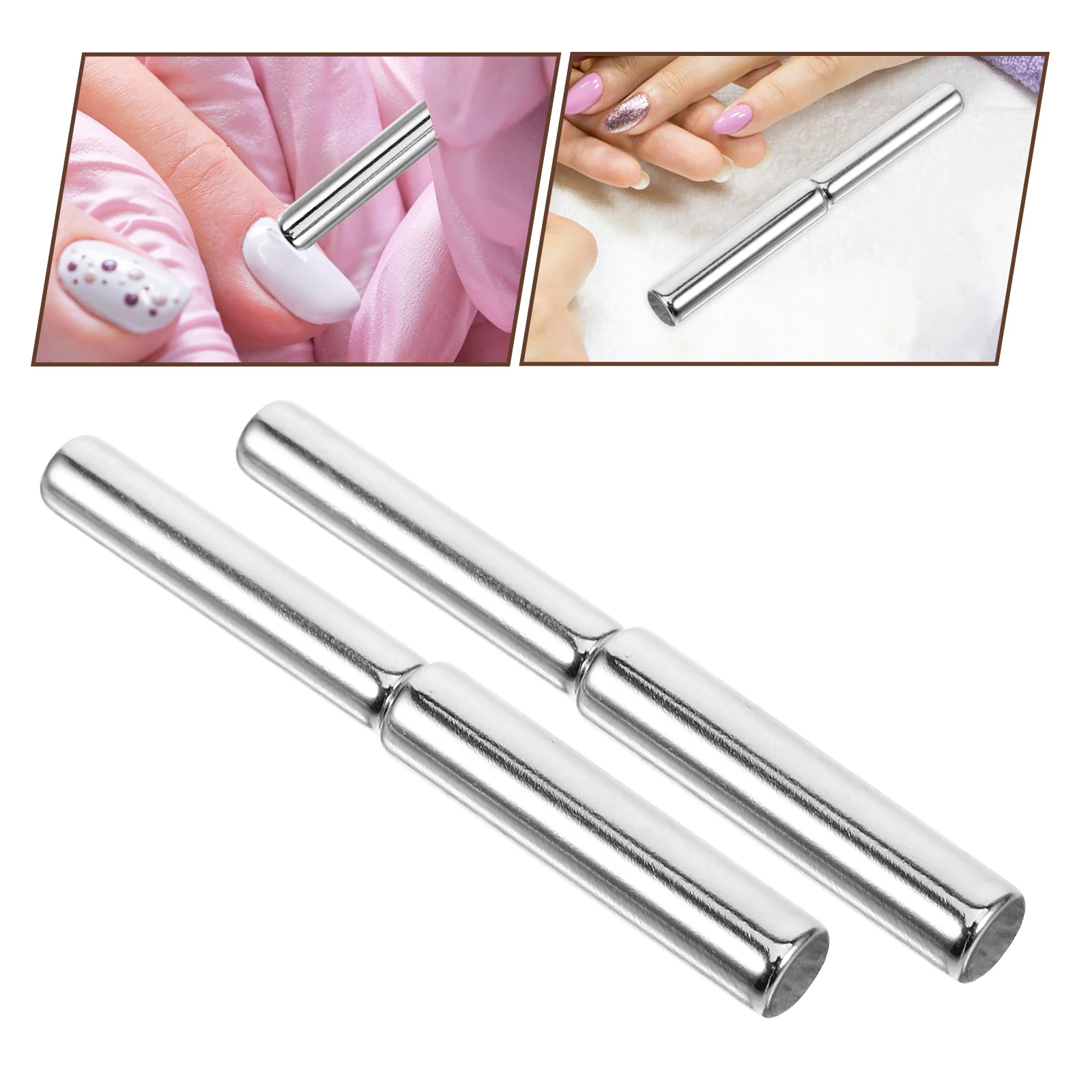 

4pcs Nail Polish Gel Magnet Nail Cat Eye Gel Cylindrical Magnet Stick Manicure Tools (Size S and L for Each 2pcs)