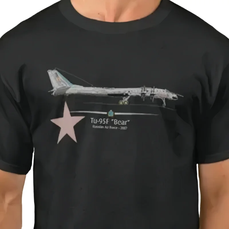 T-Shirt bombardier stratégique ours Tu-95 de l'armée de l'air russe 100% coton col rond été manches courtes T-shirt