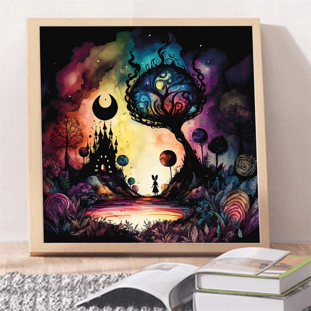 AB Dark Alice In Wonderland 5D DIY Full Round Square  Drill Diamond Painting Home Decoration Mosaic Embroidery Art Crafts