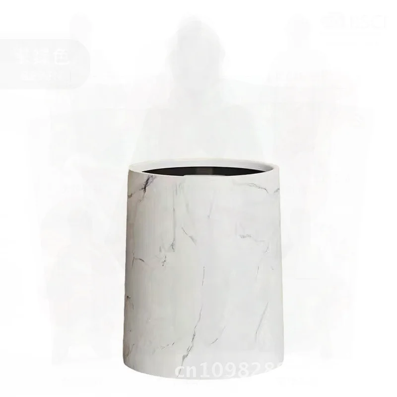 

Large Double Layer Trash Bin 12L Capacity Imitation Marble Design for Office And Home Use - Kitchen Bedroom Bathroom Toilet