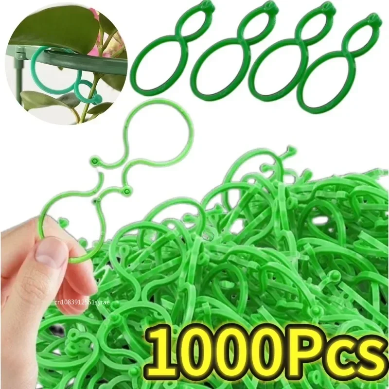 

1000-100 шт. пластиковые зажимы для обвязки садовой лозы, зажимы для галстука, многоразовые растения в комплекте, кольцо с пряжкой, садовый крючок для помидоров, фиксированные инструменты для растений