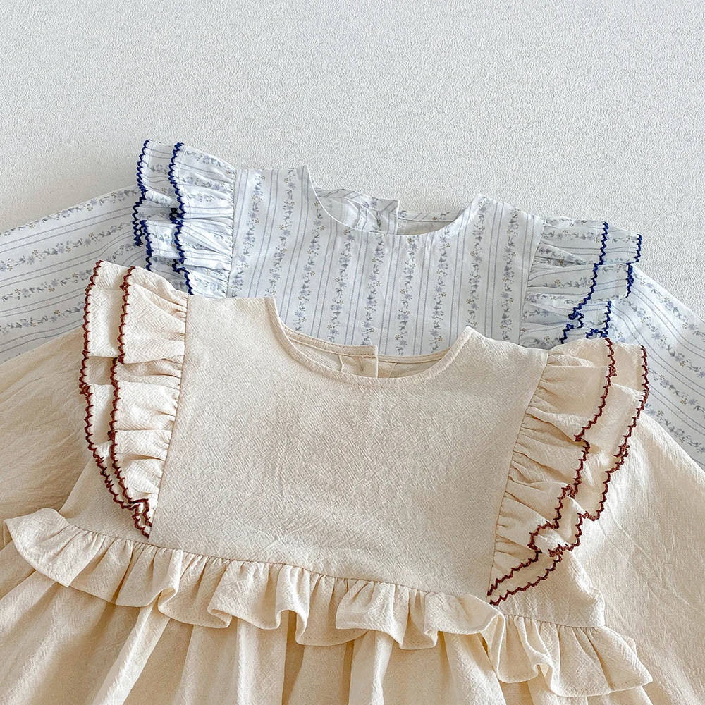 Spring Baby Girls Sets Girls Cotton Floral Lace Blouse+Bottom Shorts Set for Kids Infant Outfits 0-3T Baby Girl Clothing Outfits