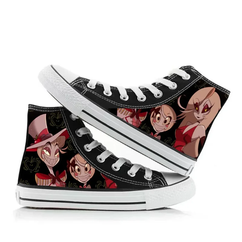 

Кроссовки Hazbin Hotel с героями мультфильмов, периферийные устройства в стиле аниме, повседневные высокие туфли для косплея, студенческие подарки на день рождения, кроссовки