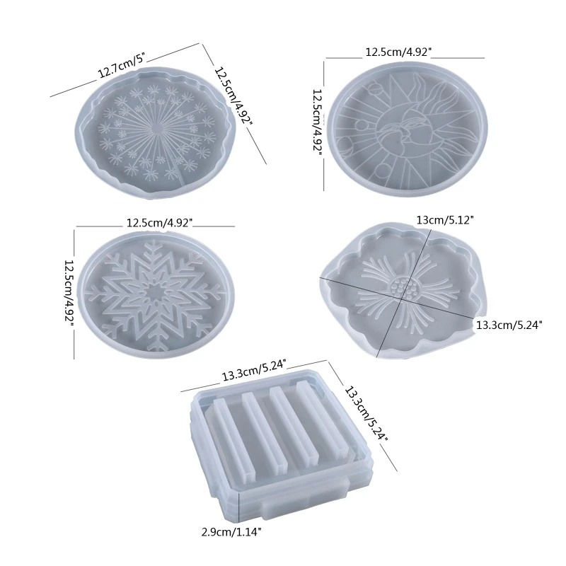 Handmade Irregular Flower Pattern UV Crystal Epoxy Resin Mold Cup Mat Storage Base Silicone Mould DIY Craft Mold