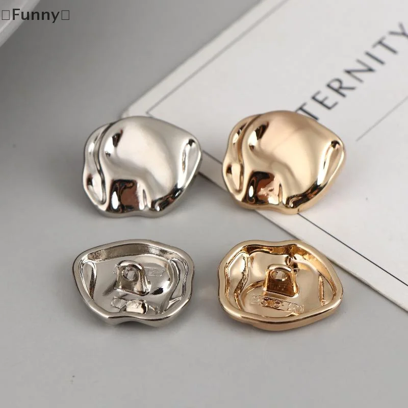 

〔Funny〕10pcs Irregularly Shaped Buttons Beautiful Gold/Silver Color Metal Shank Buttons Diy Crafts Clothing Sewing Accessories