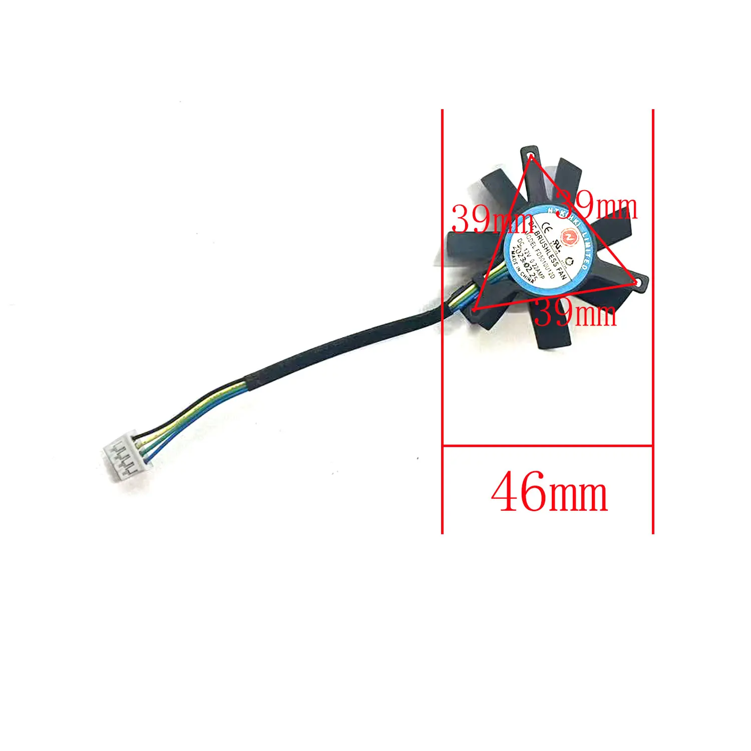 For Sapphire Radeon RX 6400 4G D6 Graphics Card Replacement Accessories 46MM 4PIN FD5010U12D RX 6400 GPU Fan