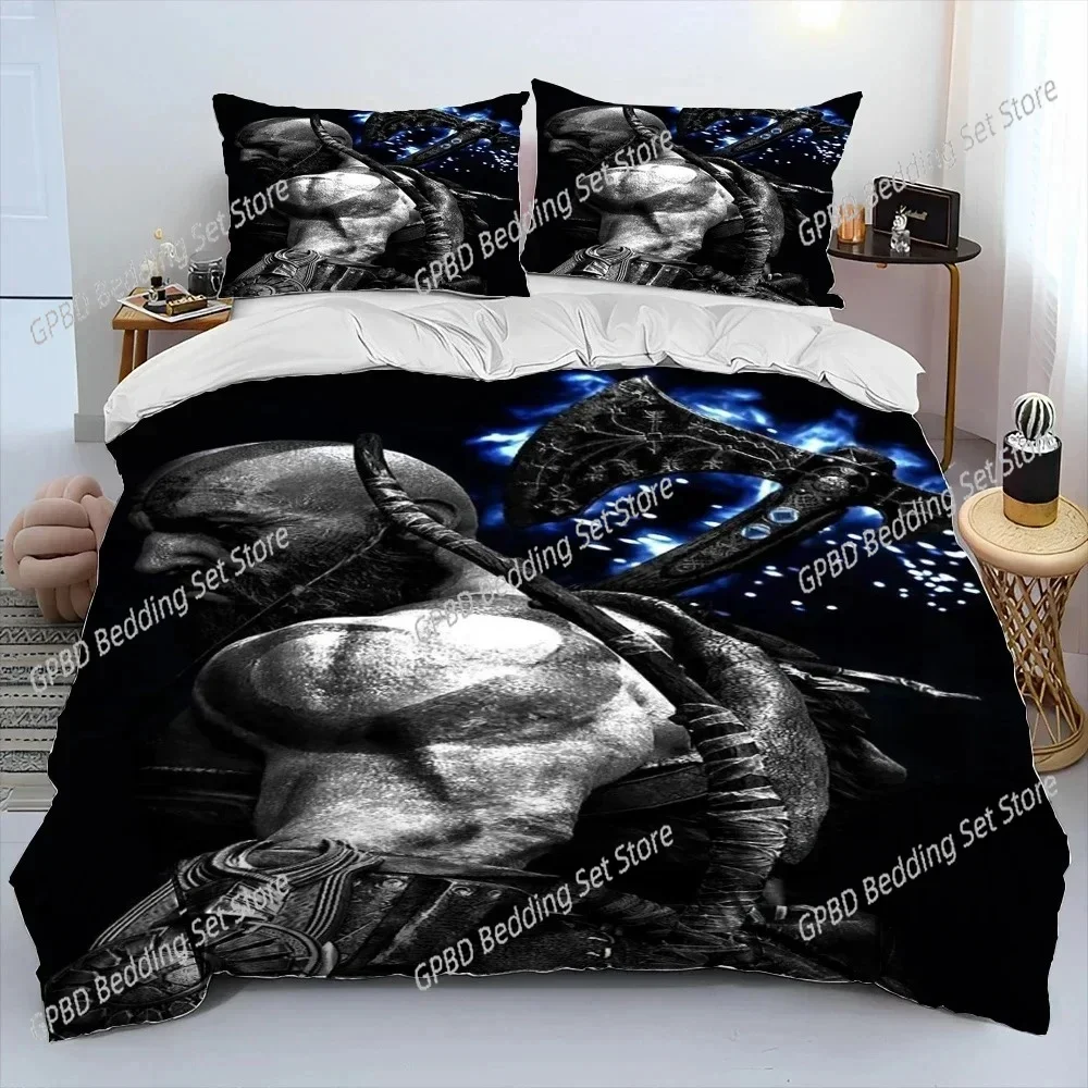 لعبة إله الحرب كراتوس غطاء لحاف مريح غطاء وسادة طقم سرير ديكور غرفة نوم الأطفال المنسوجات المنزلية #2
