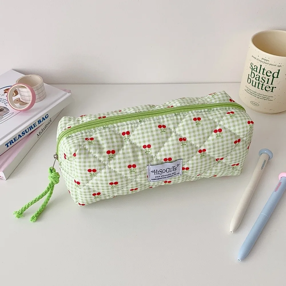 Single Layer Fruit Cherry Pencil Bag Large Capacity Cute Design Korean Cherry Pencil Case School Pencil Box Pencil Holder