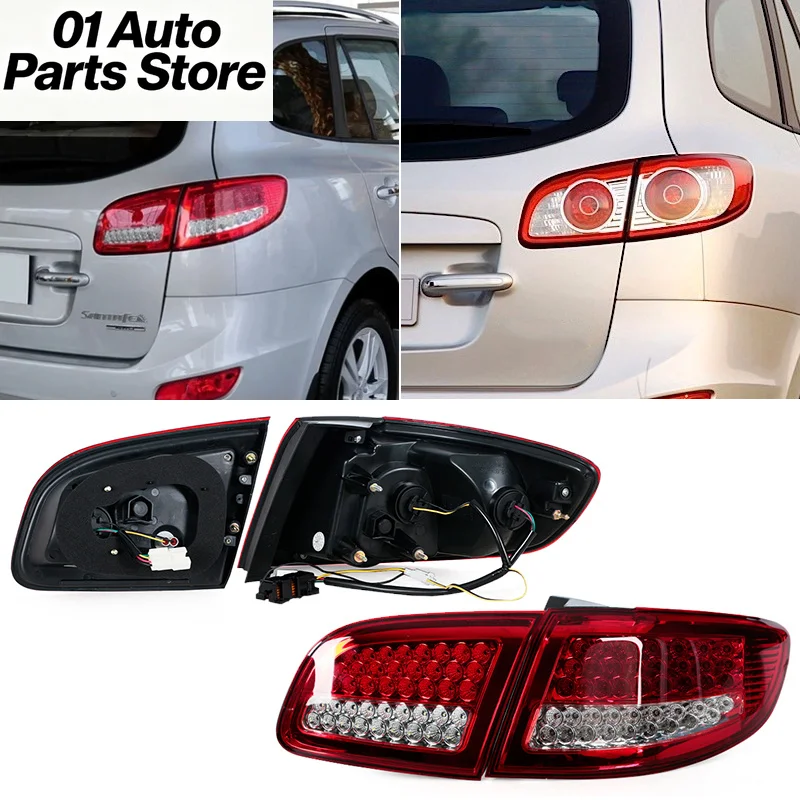 LED Rear Tail Light For Hyundai Santa Fe 2007 2008 2009 2010 2011 2012 Car Turn Signal Light Stop Brake Lamp Driving Fog Lamp