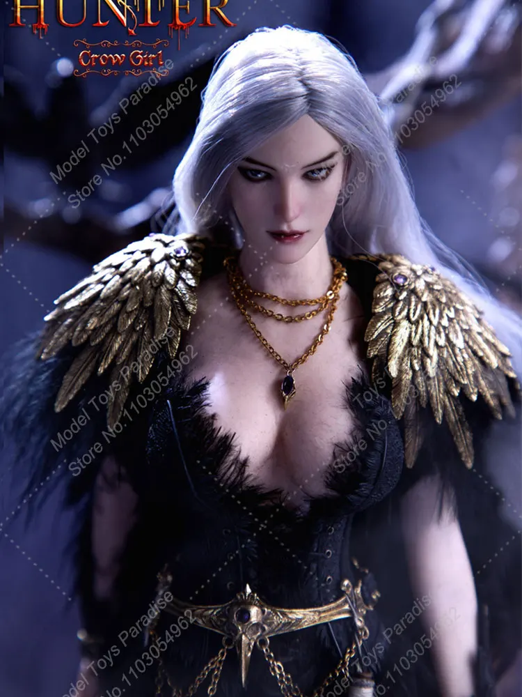 POP COSTUME WH004 1/6 Women Soldier Demon Hunter Crow Witch Full Set 12'' Action Figure Collectible Fans Gifts