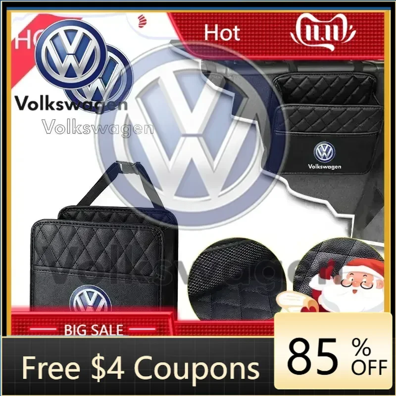 

Car Sticker New B5 New For Volkswagen Seat Storage Bag PU Leather Box Storage Bag Phone Tissue Drink Purse For Volkswagen Polo G