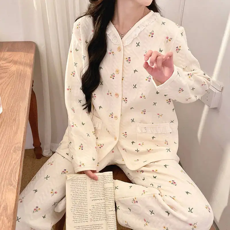 

Pajama Aesthetic Sets Women Adults Everyday Wrinkle Resistant Rayon Short Sleeve Homeclothes Capris Practical Durable Easy Care