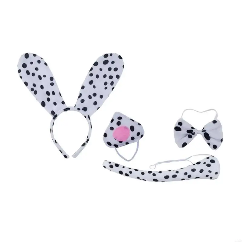 Ensemble Costume chien, nœuds d'oreille queue chien, nez, Costume fantaisie Animal, accessoires