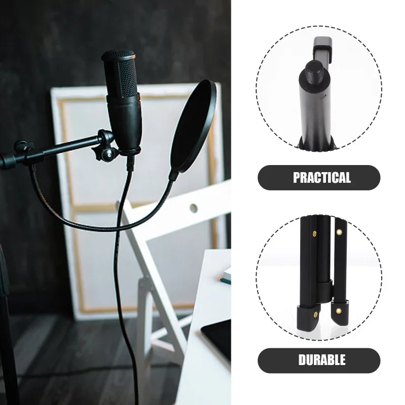 Portable Microphone Stand Desktop Mini Tripod Table Holder Stand Adjustable Stand Rack Desk Stretchable Lightweight Bracket