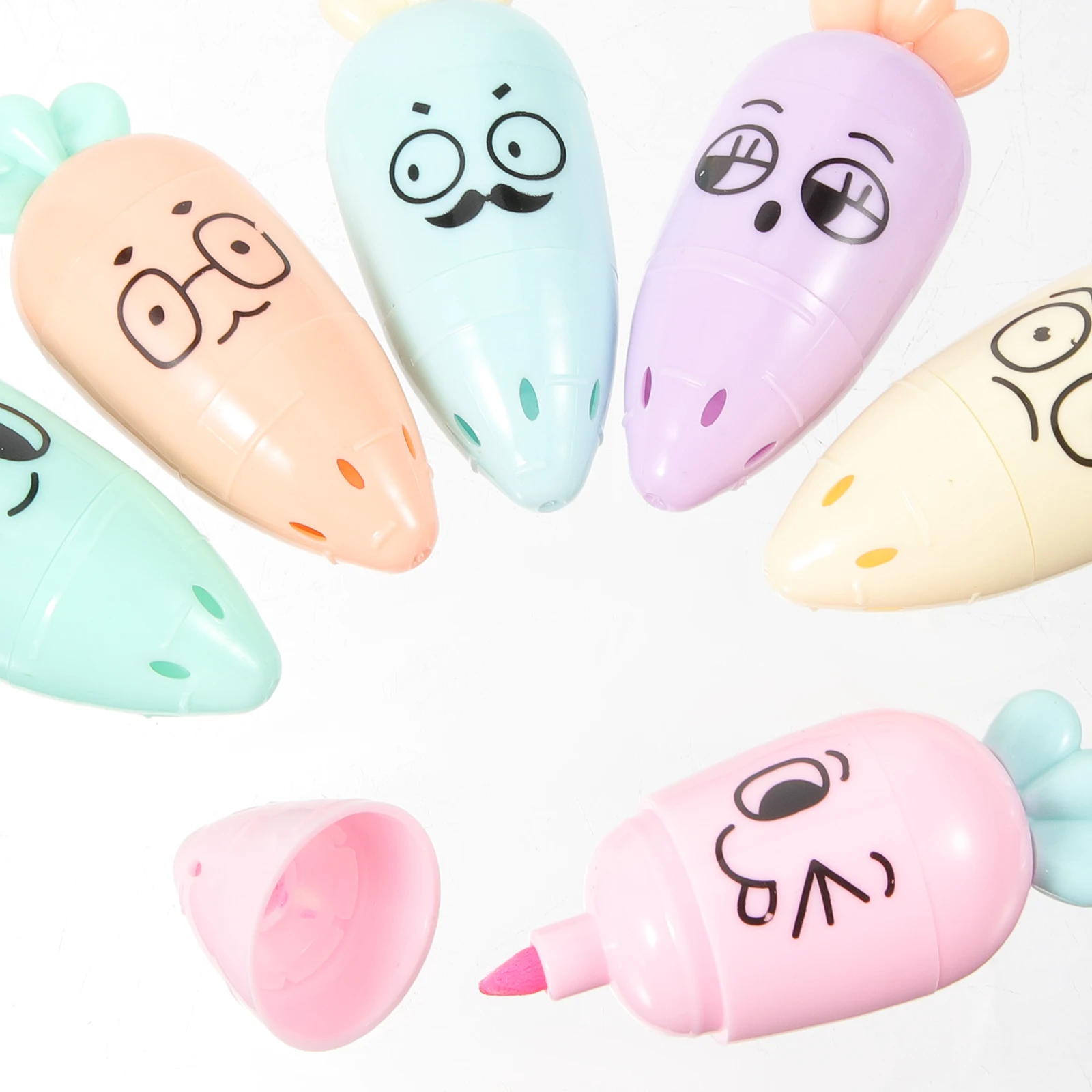 

Cartoon Highlighter School Supplies Highlighters Cute Pen for Markers Carrot Mini
