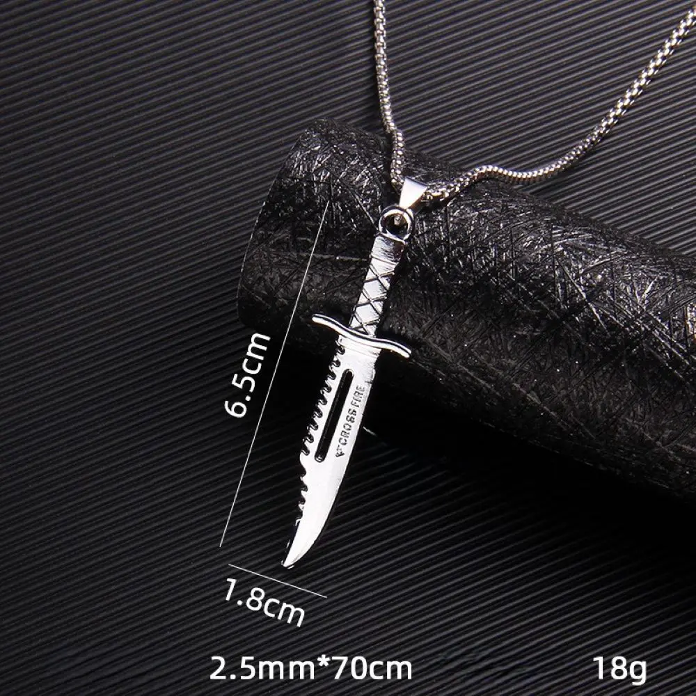 Men\'s Retro Necklace Personalized Sword Domestic Domineering Dragon Sword Trip-Mortar Pendant Niche Design Sensory Accessories