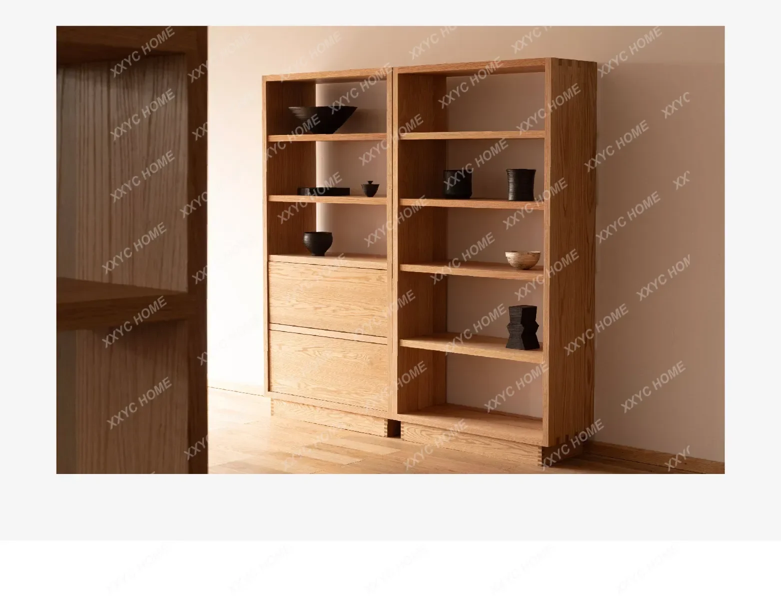 D2520 Log household bedroom study living room all solid wood combinable cabinets lockers