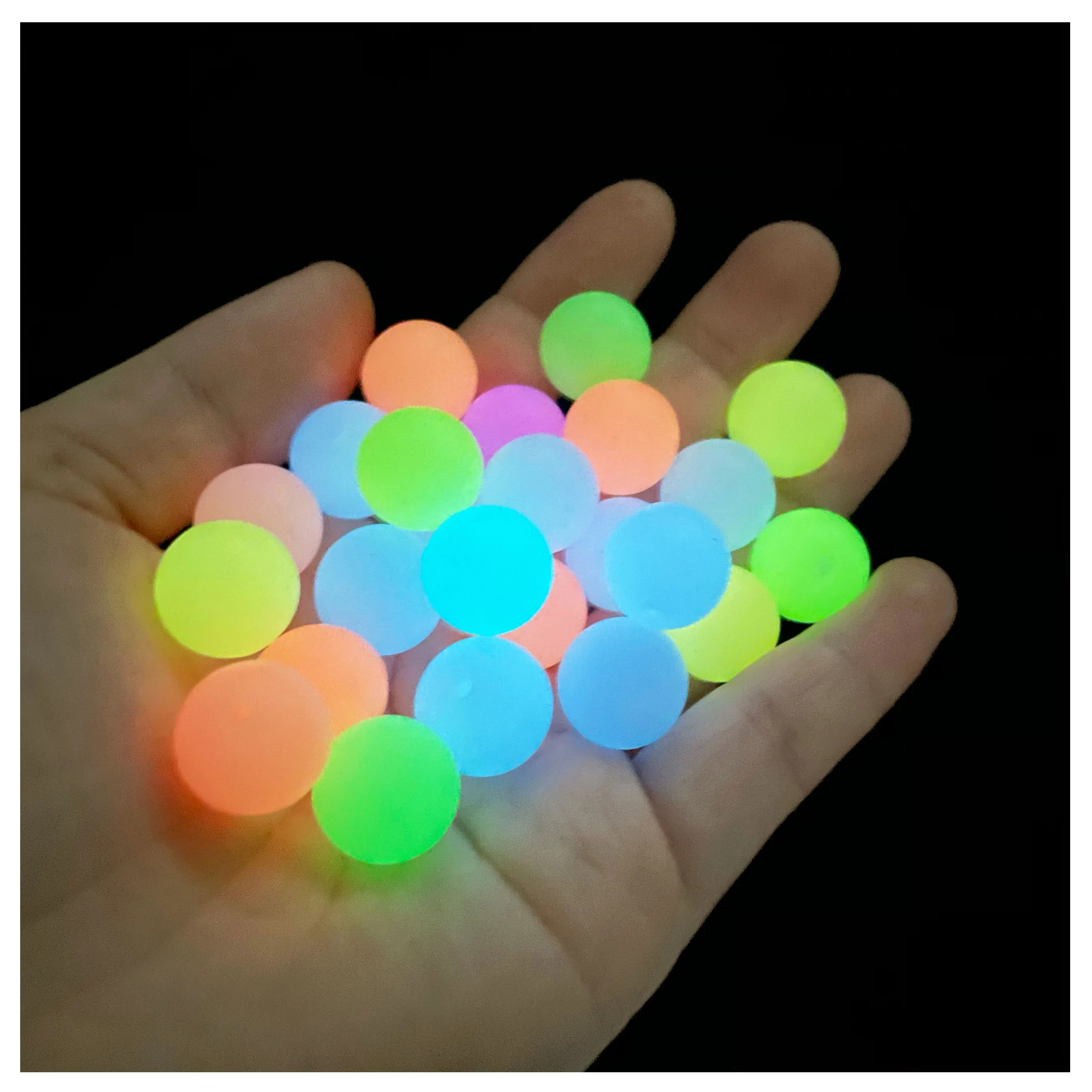 Silicone Luminescente Beads para Bebê, Chupeta Cadeia Acessórios, Safe Teether, Food Grade, Enfermagem Mastigação, BPA Free, 15mm, 20 Pçs/lote