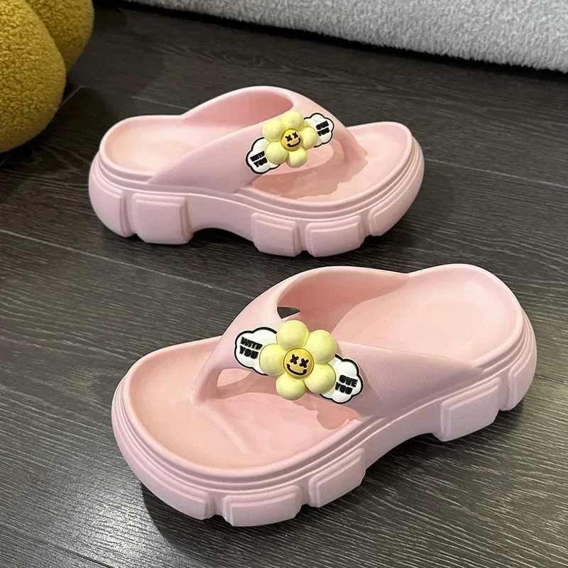 Summer Women Cloud Slippers Indoor Soft Sole Casual Filp Flops Bathroom Non Slip Sandals Outdoor Beach Thick Bottom Slides Shoes