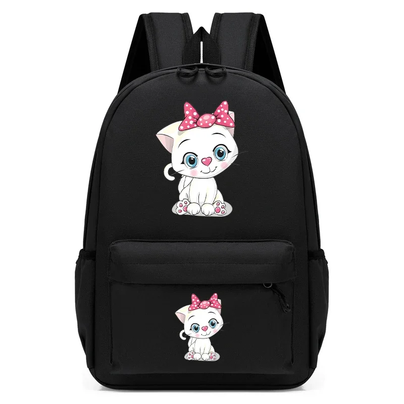 Sac à dos en toile pour enfants, cartable pour enfants, sac à dos pour enfants, cartable pour enfants, sac à dos de maternelle, chaton mignon, dessin animé chat