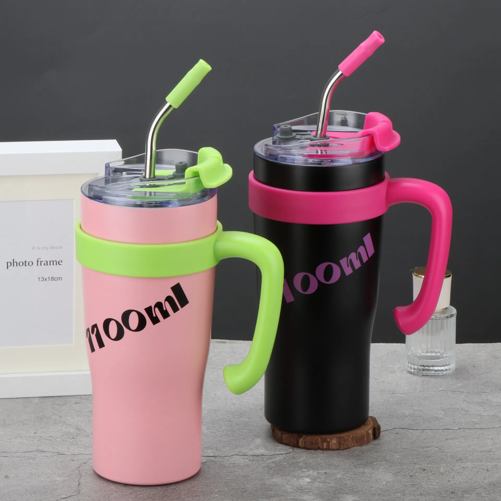 hermos Coffee Cup Straw Cup With Lids Stainless Steel Tumbler Mug Coffee Tea Cold Drink Bottle Travel Thermal Mug Gifts