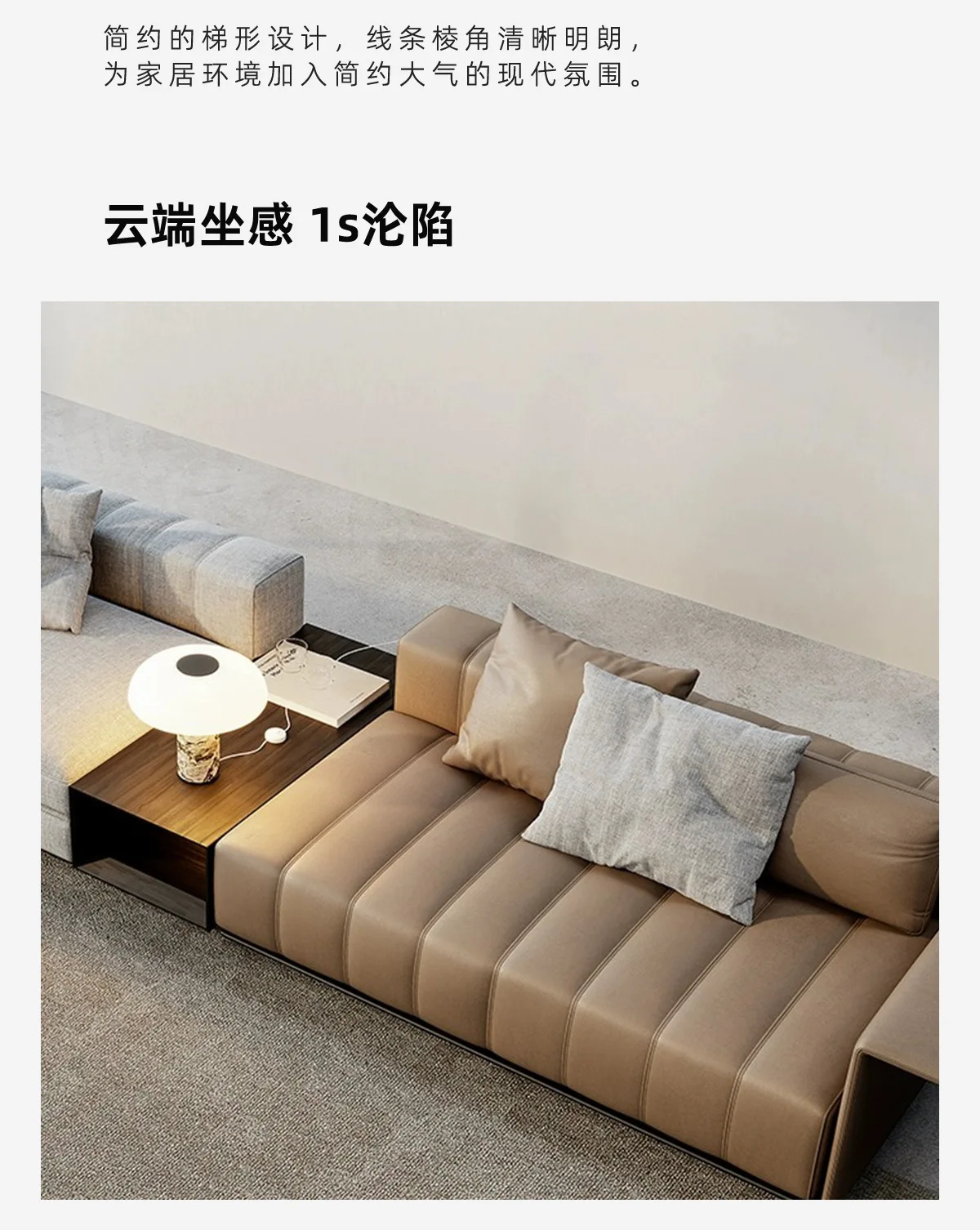 Leather sofa straight row high-end large apartment living room leather sofa