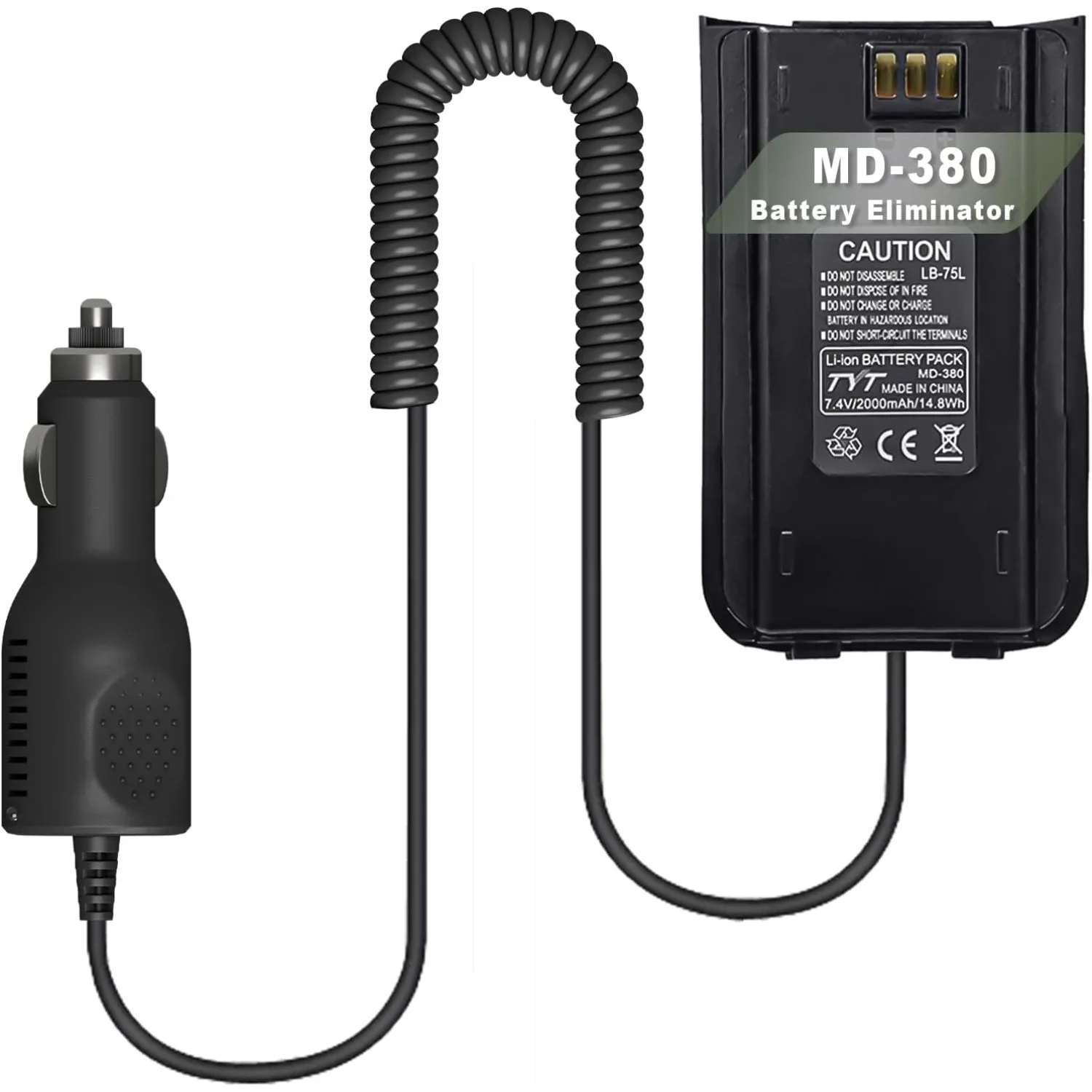 

TYT MD380 Радиоустройство для устранения аккумулятора DC12V-24V для MD380UV RETEVIS RT3 RT3S J9110J HAM Радио Автомобильное зарядное устройство Удлинитель шнура Аксессуар