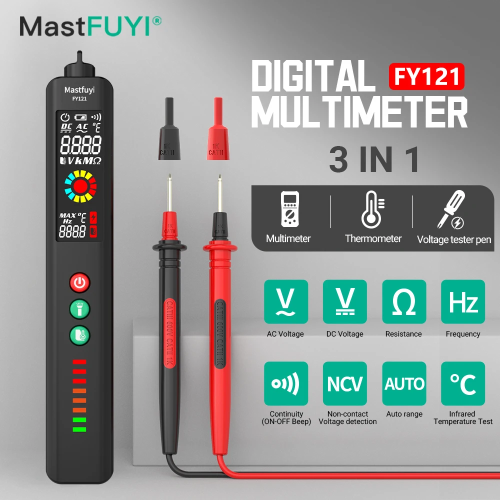 

MASTFUYI FY121 Multifunction Digital Multimeter AC/DC Voltmeter Frequency/Resistance Measurement Common tools for electricians