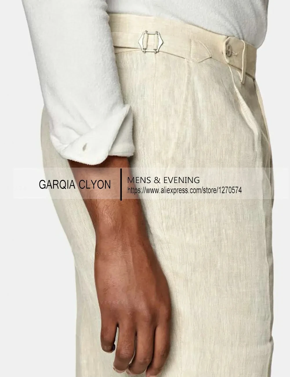 New 2 Pieces Linen Men's Suits With Belt Tuxedo Summer Casual Style Groomsmen For Wedding（Blazer+Pants）