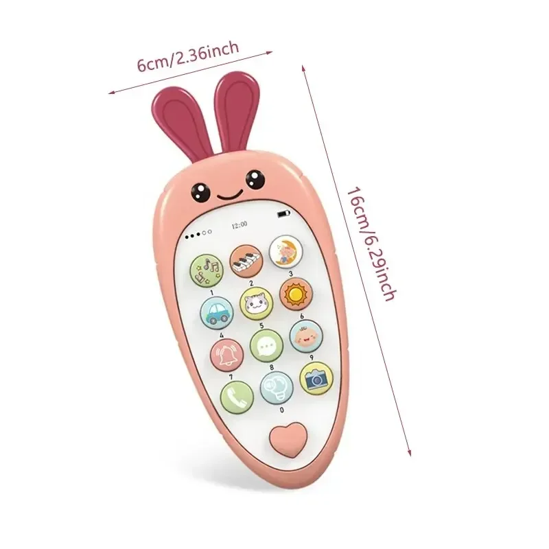 Simulated Biting Mobile Phone Intelligent Early Education Cartoon Puzzle Music Story Learning Telephone Toy