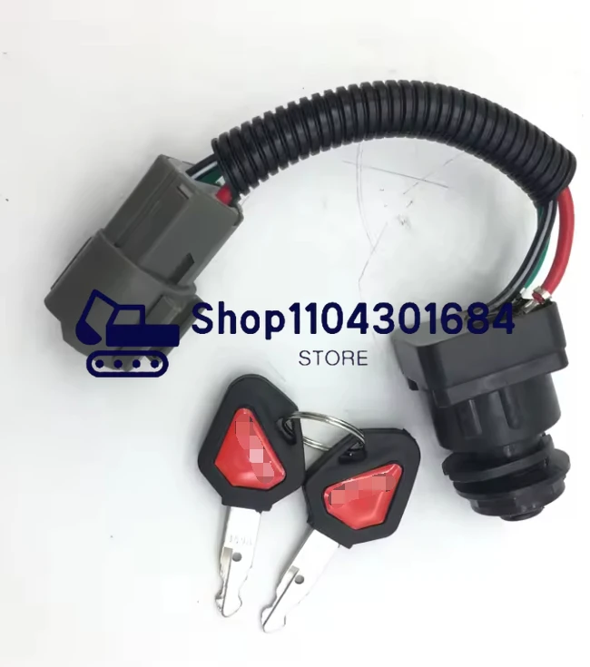 Excavator Parts Kubota U20 U25 U15 U30 Kx155 163 175 Excavator Universal Ignition Switch Ignition Lock Key Start Switch Lock