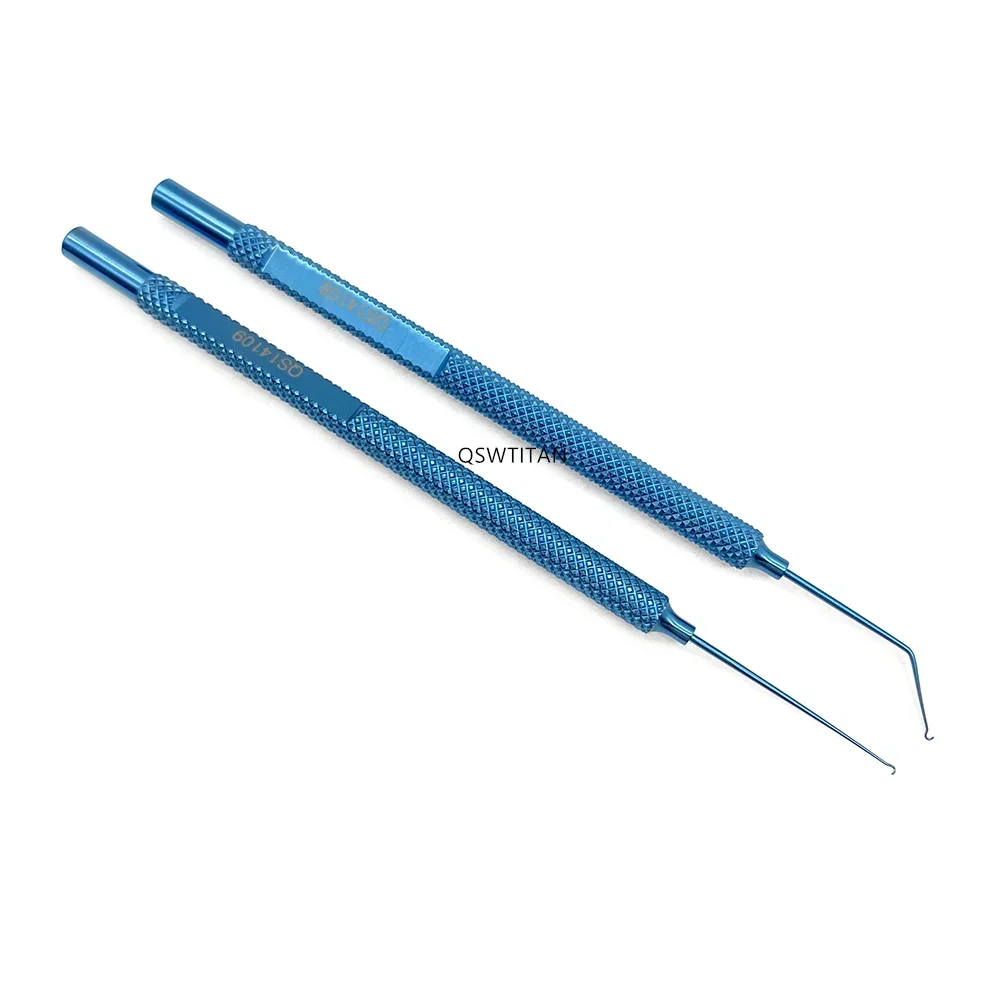 1.0mm J자형 팁 티타늄 아이리스 훅 (자페-노울레) - 각도/직선 안과용 기구