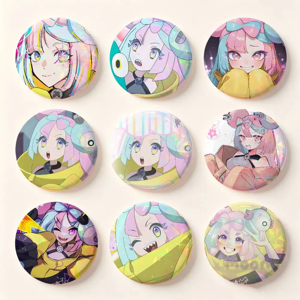 Cartoon I-Iono Badges Button Round Creative Pin Brooch Badge Bag Decor Accessories Fans Collect Friends Gifts