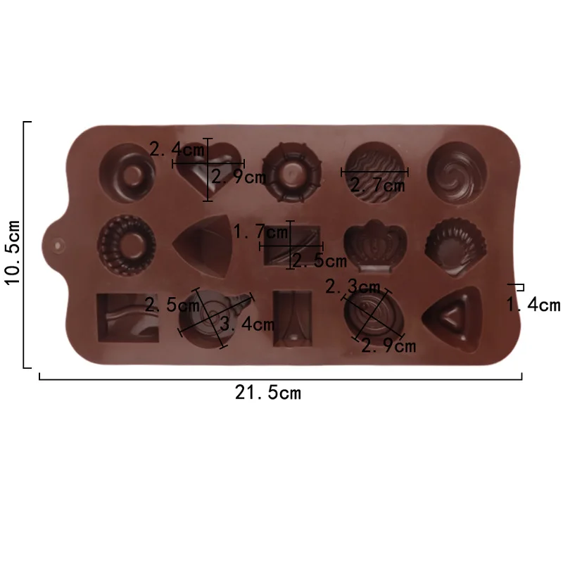 Verschiedene Formen Schokolade Silikonform Süßigkeiten Butterform Krone Herz Donut Muschel Runde Wachs schmilzt Cupcake Topper Küchenwerkzeuge – Detail 2