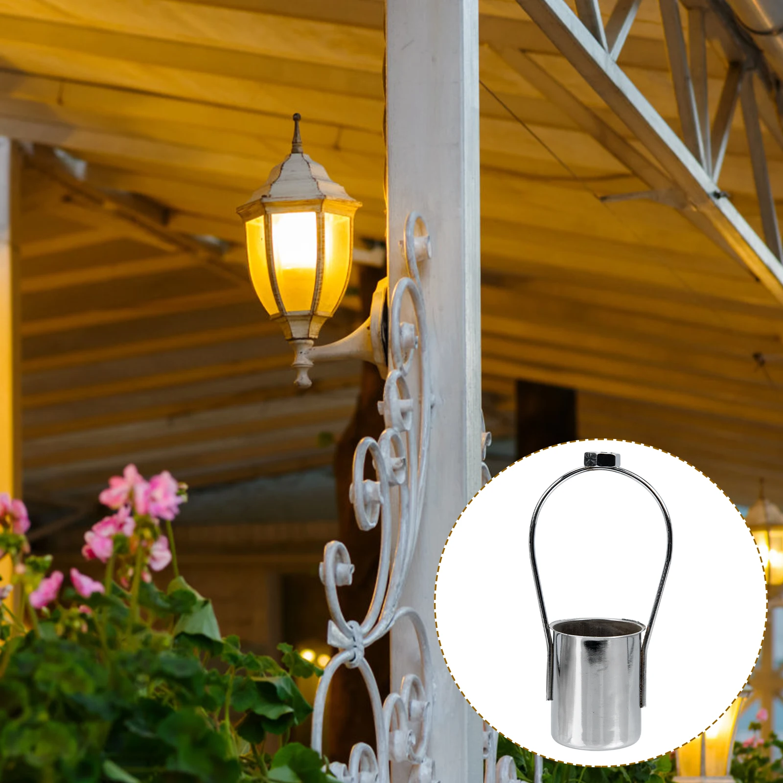

8Pcs DIY E27 Lamp Cup Base Holder Lighting Fixtures Shade Ring Decorative Craft Parts