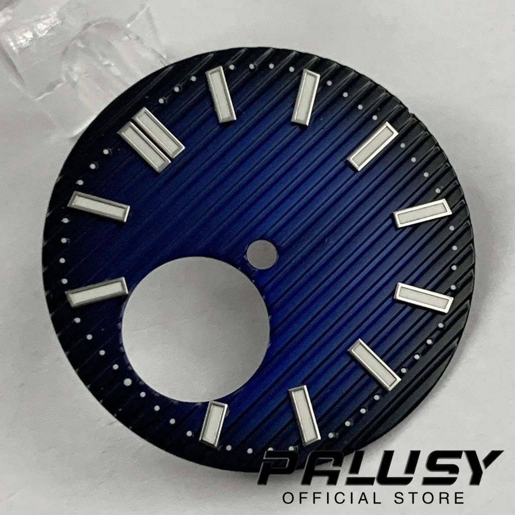 29.5mm NH38 Green Luminous Watch Dial Black Sky Blue White Green Watch Faces for NH38/NH38A Movement Replacement Parts