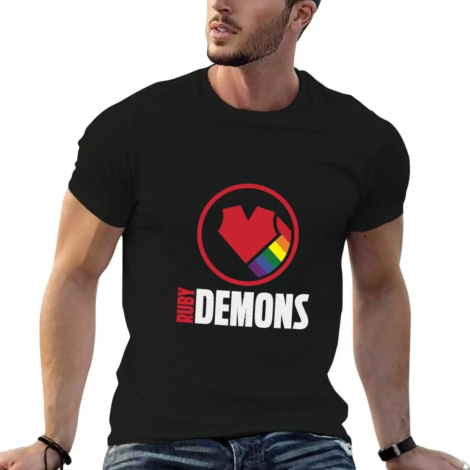 Ruby Demons logo (dark background) T-Shirt custom t shirt customs design your own baggy shirts funny t shirts for men