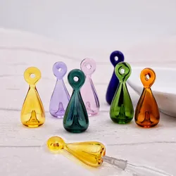 SNASAN 1Pc Diffuser Perfume Refillable 39*17mm Coloured Handmade Essential Oil Aromatherapy Bottle Glass Pendant Jewelry Pendant