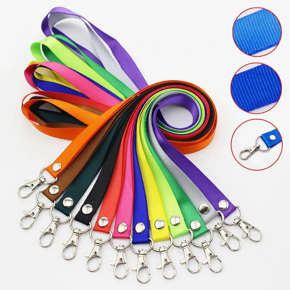1PCS Pure Color Lanyards Thicken Safety XYun Hanging Neck Strap Lanyard for Mobile Phone ID Name Badge Holder Keys Metal Ring