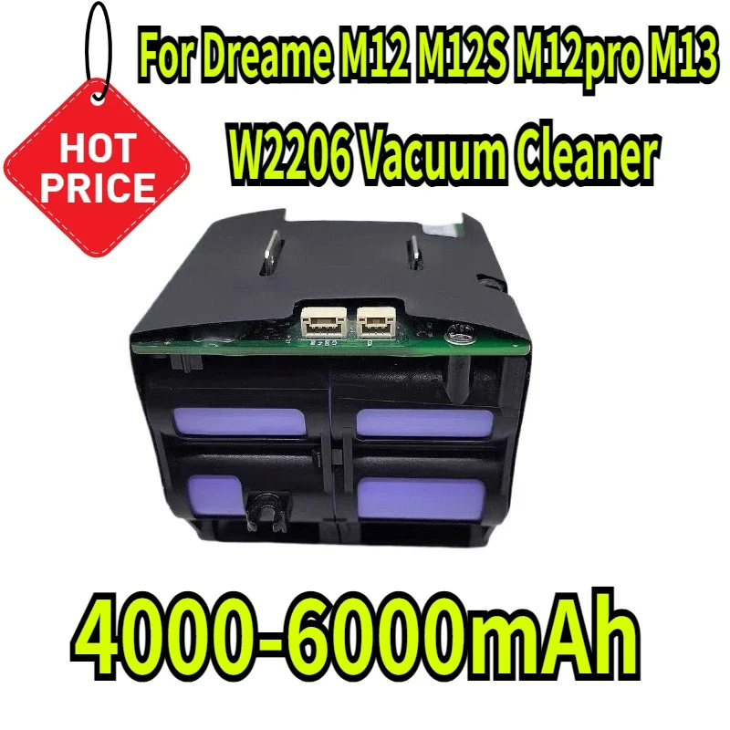 

4000-6000mAh for Dreame M12 M12S M12pro M13 W2206 Vacuum Cleaner Battery