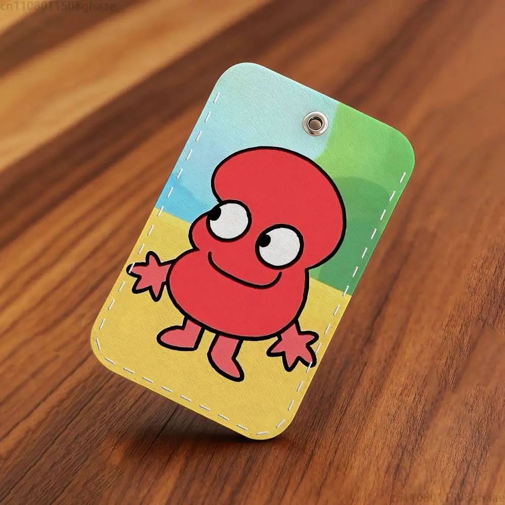 Funny Anime BFDI Holder Keychain For Bank Business Work Card Holder Student Card Protective Case Bus Card