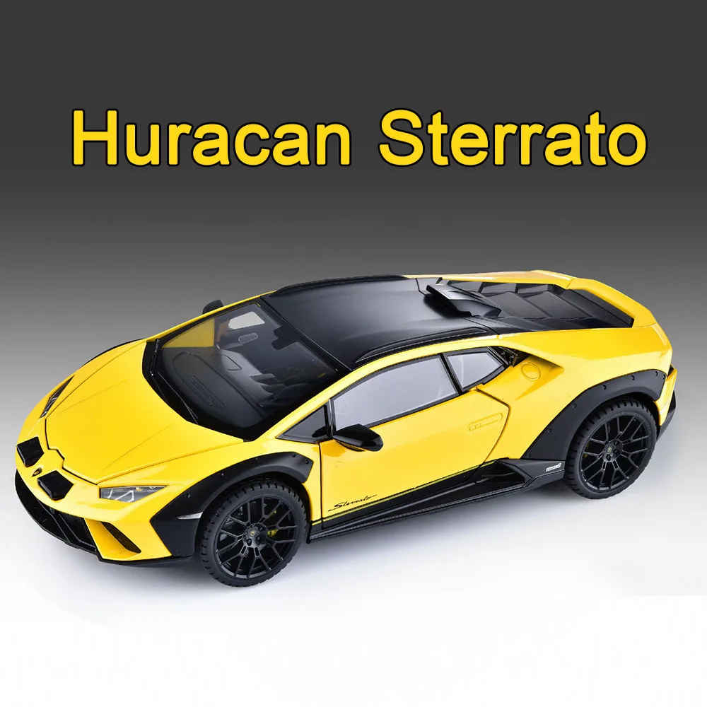1:24 Lamborghini Huracan Sterrato Revuelto Modele Samochodów Zabawki Odlewane ze Stopu Otwierane Drzwi Pojazdy Światło Muzyka Supercar Dekoracja Domu