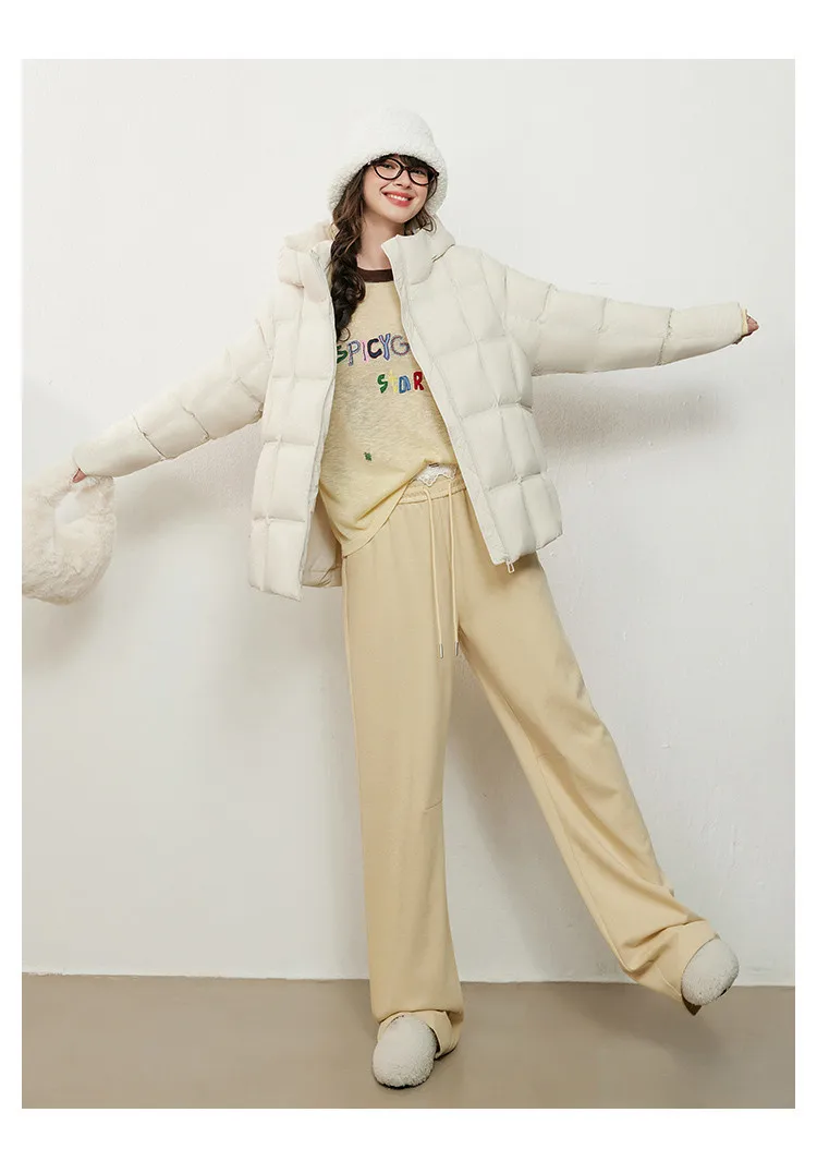 LOUISYAO 90% Duck Down Three Proof Jacket Women 2025 Winter Minimalist Hooded Thickened Premium Warm Outerwear Coat