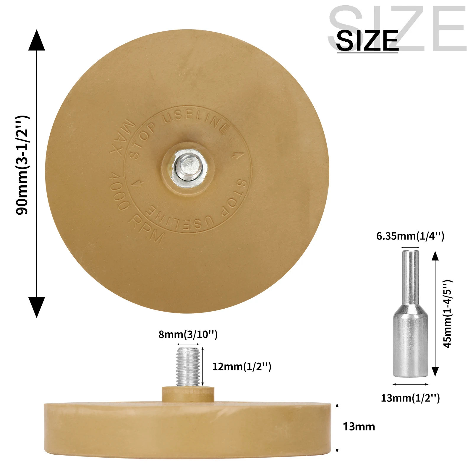 SIFANG 90/100mm Auto Gum Wiel Lijm Remover Gladde Boormachine Adapter Verf & Vinyl Decal Removal Tool voor Auto Reparatie