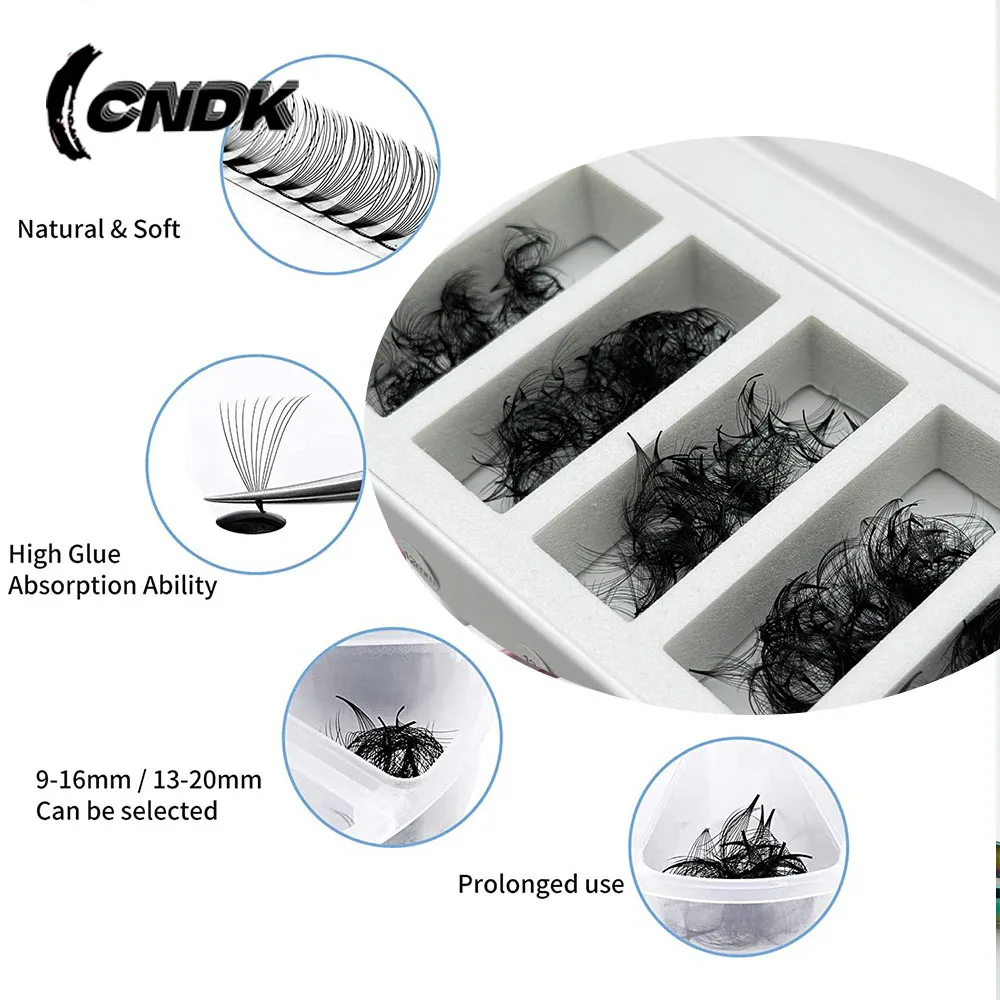 Extensions de Cils à Racine Fine, Préfabriqués, Volume Russe, Longueur Mixte 8-13mm, Tige Jolie tue, 3d /20d, 1200 Ventilateurs