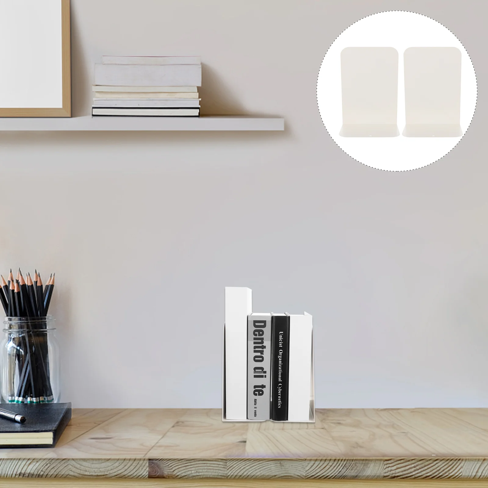 2 Pcs Book Stand Bookend Bookends for Home Laptop File Organizer Metal Stoppers Office Case