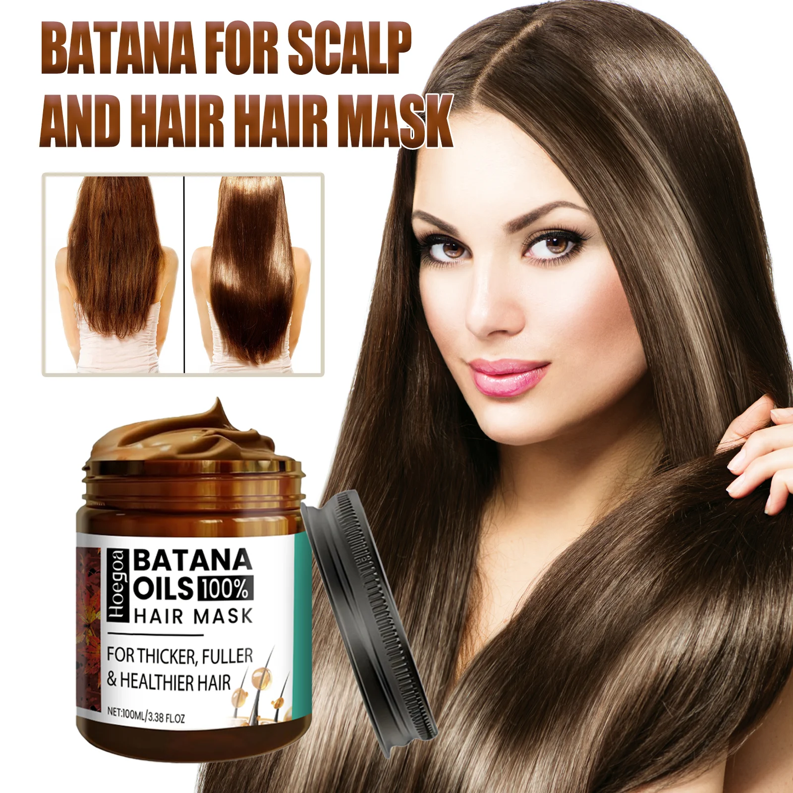 

Patana Oil Hair Mask Deep Conditioning Treatment with Vitamin E Glycerin Repairs Dry Damaged Hair Adds Shine and Softness 100ml